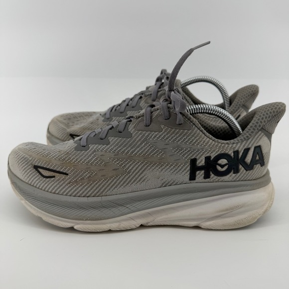 Hoka One One Clifton 9 Mens Running Shoes Grey Size 9.5D Athletic Sneakers Hike - Picture 4 of 13